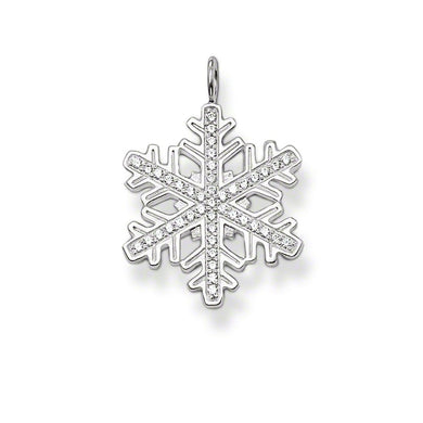 Silver White Zirconia Snowflakes Charm