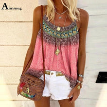 Load image into Gallery viewer, Casual Ladies Tank Top Summer Boho Print Tops