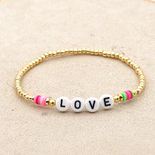 Load image into Gallery viewer, Bracelets LOVE Letter Heishi Vinyl Bracelet For Women Bohemian Femme Jewelry Gold Color Beads High Quality Armband