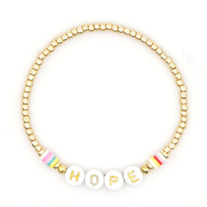 Bracelets LOVE Letter Heishi Vinyl Bracelet For Women Bohemian Femme Jewelry Gold Color Beads High Quality Armband