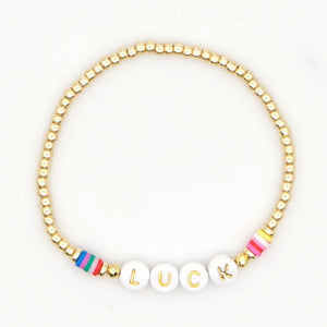 Bracelets LOVE Letter Heishi Vinyl Bracelet For Women Bohemian Femme Jewelry Gold Color Beads High Quality Armband