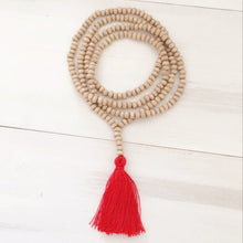 Load image into Gallery viewer, Bohemian Style Tassel Necklace Wooden Beads Retro Long