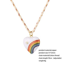 Load image into Gallery viewer, white heart rainbow necklace