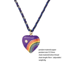 Load image into Gallery viewer, Rainbow Heart Love Boho Pendant