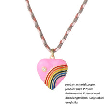 Load image into Gallery viewer, Rainbow Heart Love Boho Pendant