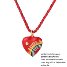 Load image into Gallery viewer, Rainbow Heart Love Boho Pendant