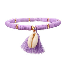 Load image into Gallery viewer, Colorful Tassel Shell Charms Bracelet for Women Rubber