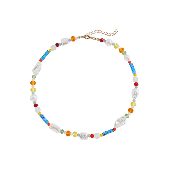 Bohemia Colorful Daisy Seed Beads Handmade Necklace for Women Fashion Imitation Pearl Clavicle Chokers Collar Jewelry Gift