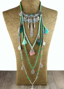 Gypsy Statement Vintage Long Necklace Ethnic jewelry