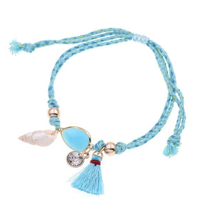 Ankle bracelets for women handmade shell /crystal BOHO - BohoPlace 