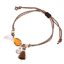 Load image into Gallery viewer, Ankle bracelets for women handmade shell /crystal BOHO - BohoPlace 