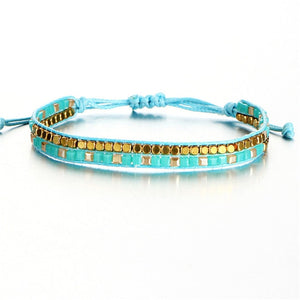 Bohemian Crystal Beads Friendship Braided Rope Bracelets